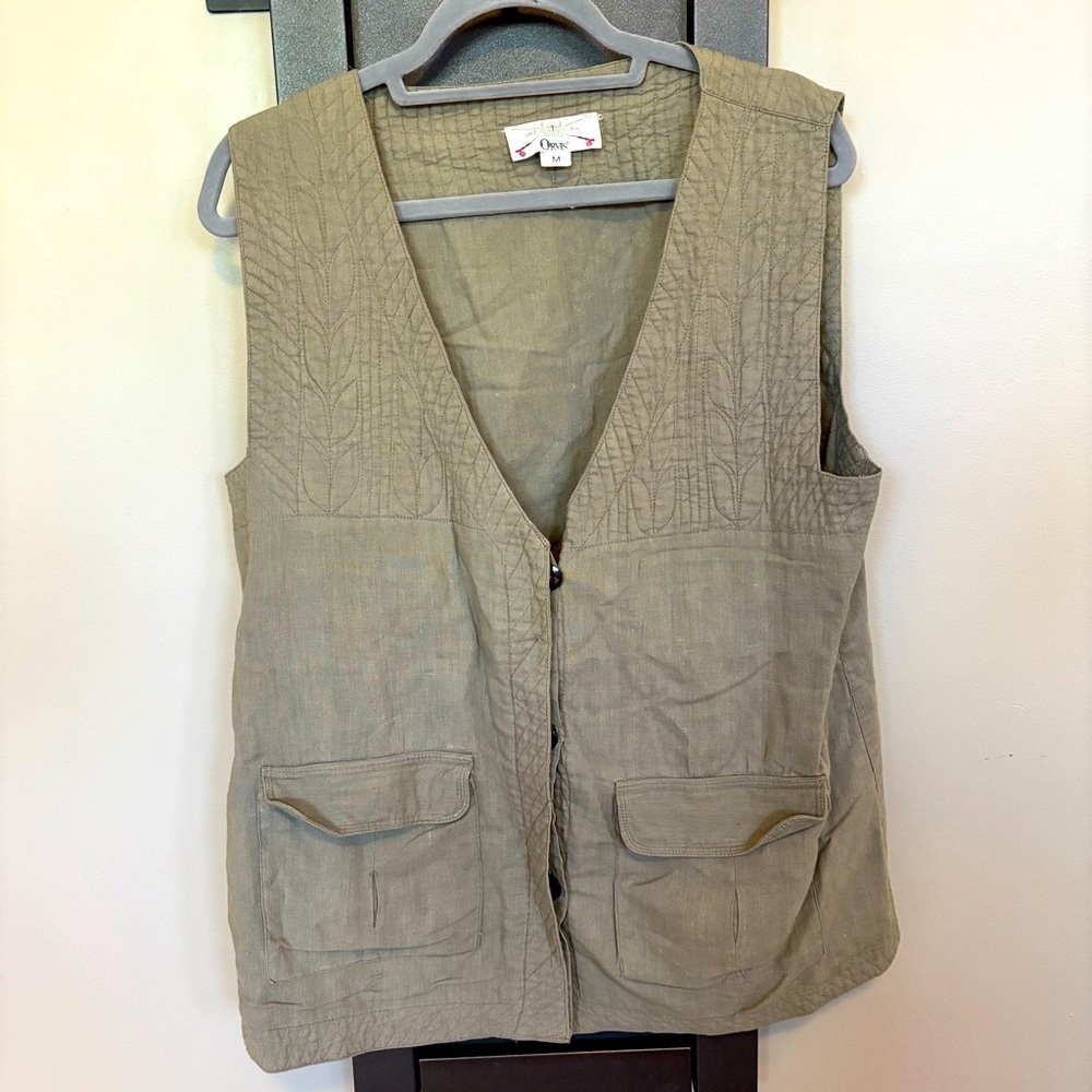 Vintage Orvis Cotton Green Vest - size M​​